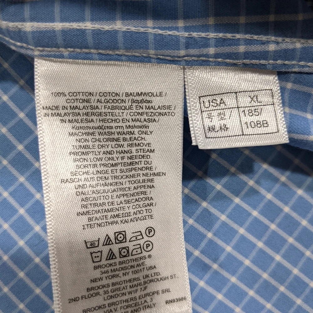 Brooks Brothers XL button up‎ casual dress shirt 100% cotton blue